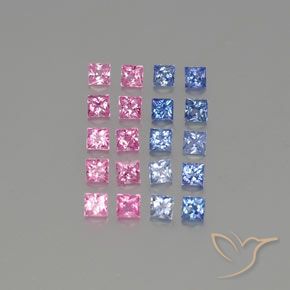 Mehrfarbig Saphir Edelstein - 0.1ct Prinzess-Schliff (ID: 346918)