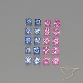 Mehrfarbig Saphir Edelstein - 0.1ct Prinzess-Schliff (ID: 346919)