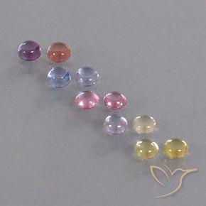 Multicolor Zafiro Gema - 0.3ct Cabujón Redondo (ID: 347085)