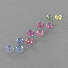 2.24 ct Multicolor Sapphire Stone, Natural Sapphire in Round Cabochon Shape for Sale