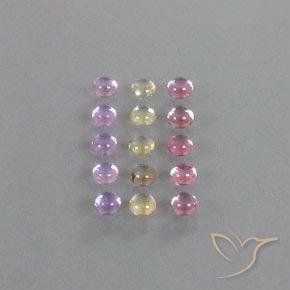Multicolor Sapphire Gem - 0.2ct Round Cabochon (ID: 347092)