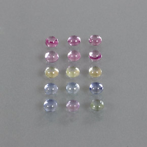 3.30 ct Multicolor Sapphire Gemstone, Sapphire Gem in Round Cabochon Shape for Sale.