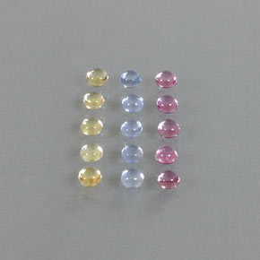 Multicolor Sapphire Gem - 0.2ct Round Cabochon (ID: 347097)
