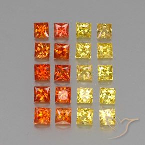 2.83 ctw Multicolor Sapphire Stones, Natural Sapphire in Princess-Cut Shape for Sale