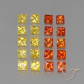 2.73 ctw Multicolor Sapphire Stones, Natural Sapphire in Princess-Cut Shape for Sale