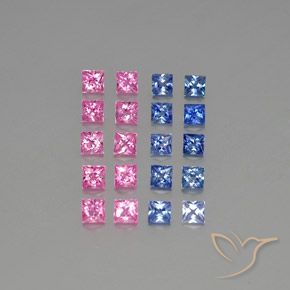 Multicolore Zaffiro Gem - 0.2ct Taglio Princess (ID: 347127)