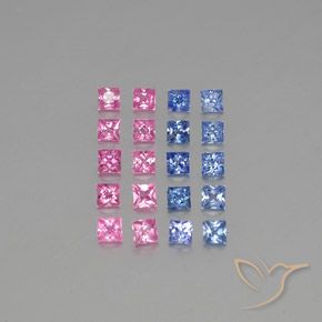 Multicolor Sapphire Gem - 0.1ct Princess-Cut (ID: 347128)