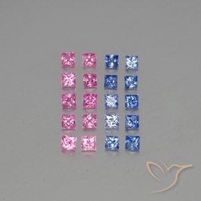 Mehrfarbig Saphir Edelstein - 0.2ct Prinzess-Schliff (ID: 347129)