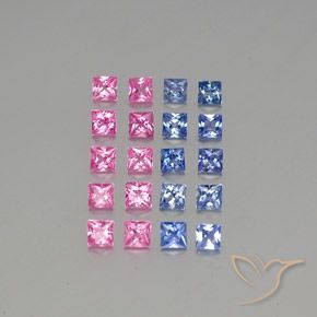Multicolore Zaffiro Gem - 0.2ct Taglio Princess (ID: 347131)