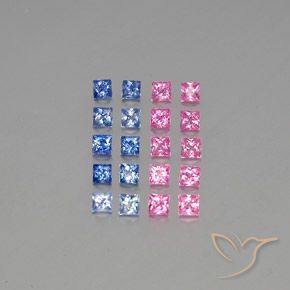 Multicolor Zafiro Gema - 0.2ct Corte Princesa (ID: 347135)