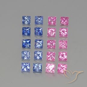Multicolor Zafiro Gema - 0.2ct Corte Princesa (ID: 347151)
