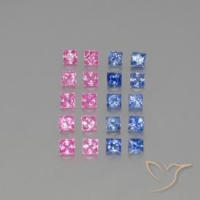 Multicolor Zafiro Gema - 0.2ct Corte Princesa (ID: 347153)