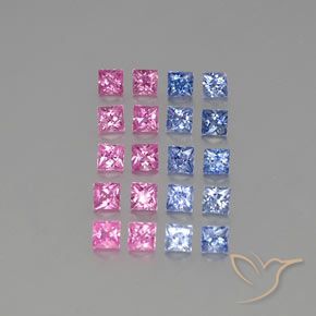 Multicolor Zafiro Gema - 0.2ct Corte Princesa (ID: 347154)