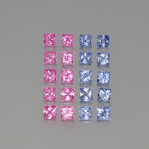 Multicolor Zafiro Gema - 0.2ct Corte Princesa (ID: 347156)
