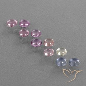 Mehrfarbig Saphir Edelstein - 0.3ct Rund Cabochon (ID: 347177)