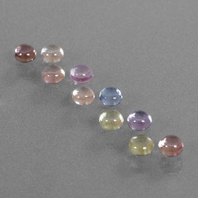 2.73 ct Multicolor Sapphire Gemstone, Sapphire Gem in Round Cabochon Shape for Sale.