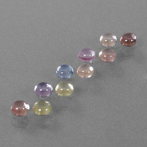 2.73 ct Multicolor Sapphire Stone, Natural Sapphire in Round Cabochon Shape for Sale