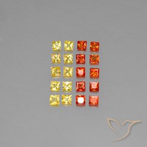 Multicolor Sapphire Gem - 0.1ct Princess-Cut (ID: 347225)