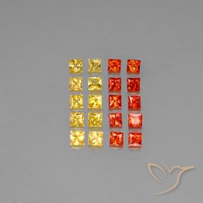 Mehrfarbig Saphir Edelstein - 0.1ct Prinzess-Schliff (ID: 347226)