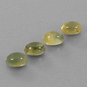 3.67 ctw Green Sapphire Stones, Natural Sapphire in Oval Cabochon Shape for Sale