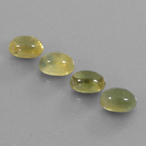 Sapphire Gemstones in 6 x 4 mm (calibrated) Size for Sale, Sapphire Stones in Warm Forest Green Color