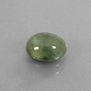 1.67 ct Green Sapphire Stone, Natural Sapphire in Oval Cabochon Shape for Sale