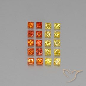 Mehrfarbig Saphir Edelstein - 0.1ct Prinzess-Schliff (ID: 347399)