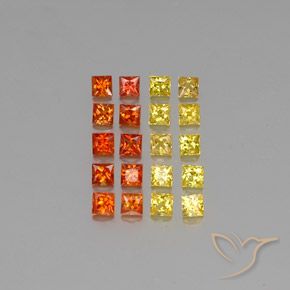 Mehrfarbig Saphir Edelstein - 0.1ct Prinzess-Schliff (ID: 347403)