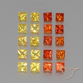 2.63 ctw Multicolor Sapphire Stones, Natural Sapphire in Princess-Cut Shape for Sale