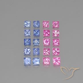 Multicolor Zafiro Gema - 0.1ct Corte Princesa (ID: 347410)