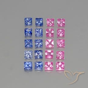 Multicolor Sapphire Gem - 0.1ct Princess-Cut (ID: 347411)