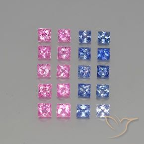 Multicolor Sapphire Gem - 0.1ct Princess-Cut (ID: 347412)