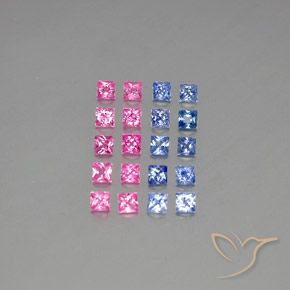 Multicolor Sapphire Gem - 0.1ct Princess-Cut (ID: 347420)