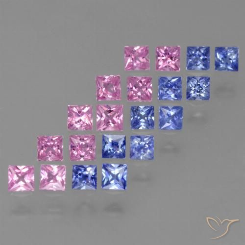 Mehrfarbig Saphir Edelstein - 0.1ct Prinzess-Schliff (ID: 347421)