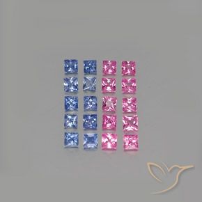 Multicolor Zafiro Gema - 0.2ct Corte Princesa (ID: 347426)