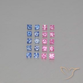 Multicolor Sapphire Gem - 0.1ct Princess-Cut (ID: 347427)