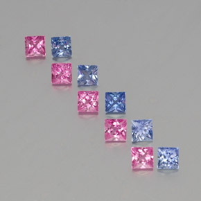 Multicolor Sapphire Gem - 0.3ct Princess-Cut (ID: 347434)
