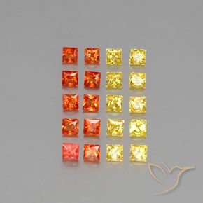 Multicolore Zaffiro Gem - 0.1ct Taglio Princess (ID: 347506)