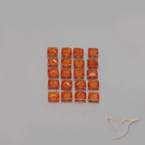 Sapphire Gemstones in 2.7 x 2.7 mm Size for Sale, Sapphire Stones in Reddish Orange Color