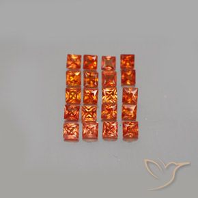 Fire Orange Sapphire Gem - 0.1ct Princess-Cut (ID: 347793)