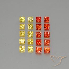 Mehrfarbig Saphir Edelstein - 0.1ct Prinzess-Schliff (ID: 347816)