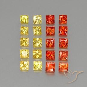 2.78 ctw Multicolor Sapphire Stones, Natural Sapphire in Princess-Cut Shape for Sale
