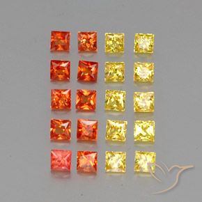 2.81 ctw Multicolor Sapphire Stones, Natural Sapphire in Princess-Cut Shape for Sale