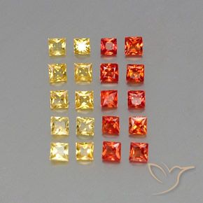 1.49 ctw Multicolor Sapphire Stones, Natural Sapphire in Princess-Cut Shape for Sale