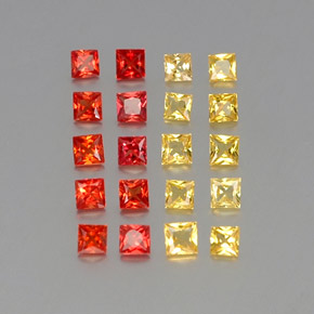 1.53 ct Multicolor Sapphire Stone, Natural Sapphire in Princess-Cut Shape for Sale