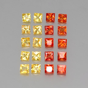 1.69 ctw Multicolor Sapphire Stones, Natural Sapphire in Princess-Cut Shape for Sale