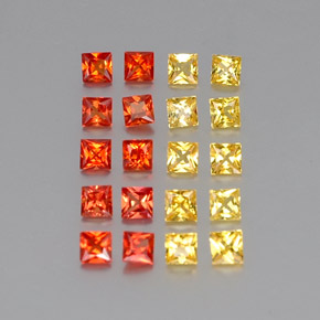 1.72 ct Multicolor Sapphire Stone, Natural Sapphire in Princess-Cut Shape for Sale