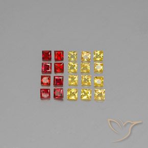 Mehrfarbig Saphir Edelstein - 0.1ct Prinzess-Schliff (ID: 347835)