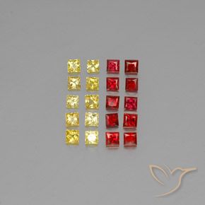 Mehrfarbig Saphir Edelstein - 0.1ct Prinzess-Schliff (ID: 347836)