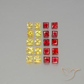 Multicolor Zafiro Gema - 0.2ct Corte Princesa (ID: 347840)